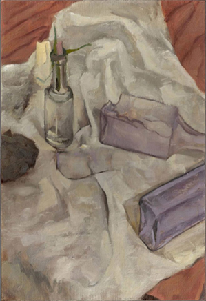 oil painting still life white fabric wedding painting